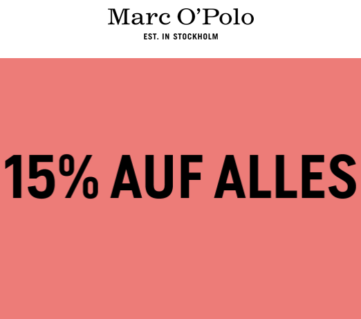 Bild zu [endet heute] Marc O´Polo: 15% Rabatt auf alle Artikel im Shop