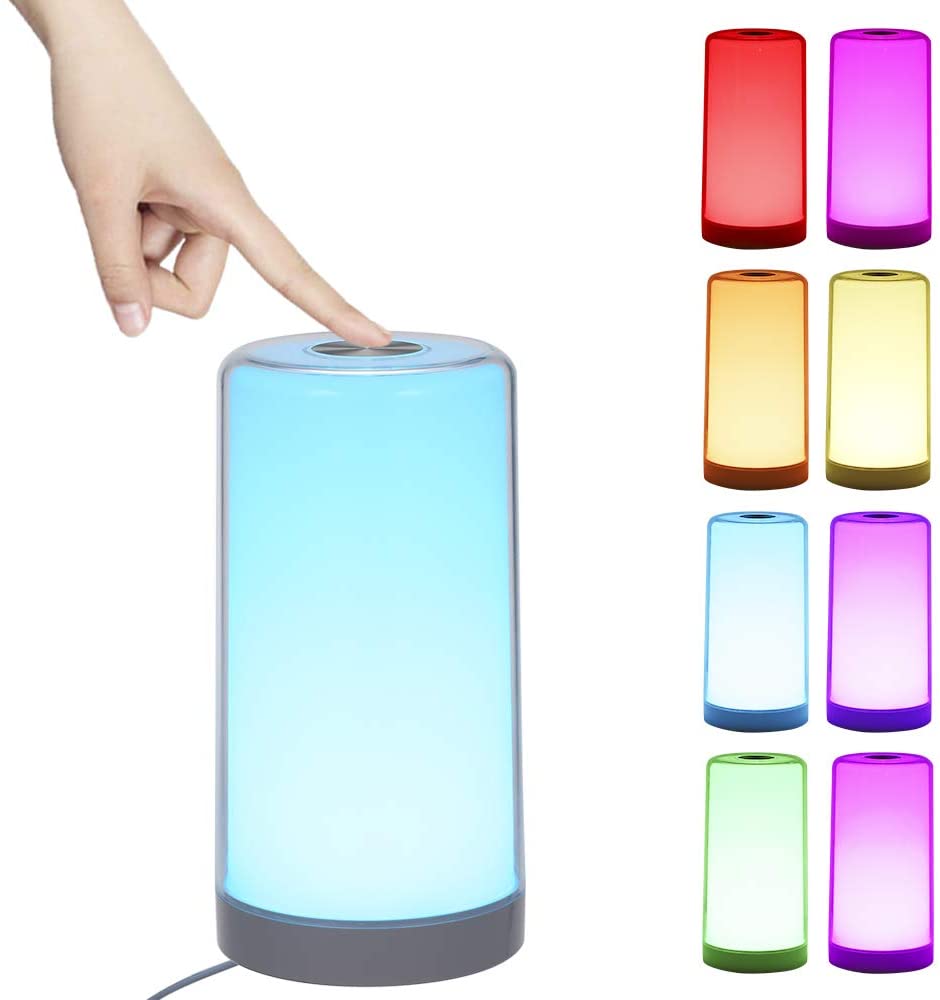 Bild zu Tomshine Touch-Nachttischlampe mit drei Helligkeitsstufen und RGB-Funktion für 29,99€