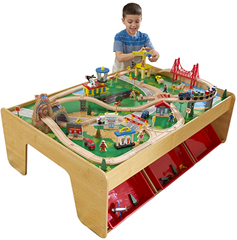 Bild zu KidKraft 17850 Eisenbahnset und Spieltisch Waterfall Mountain Klassisches Spielzeugeisenbahn-Set mit Zubehör, Naturfarbe für 112,37€