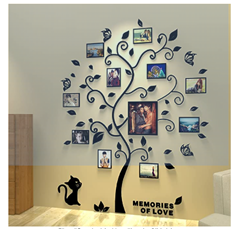 Bild zu Abnehmbare 3D Wandaufkleber ,,Baum” inkl. Bilderrahmen, ca. 132 x 160 cm (Farbe Schwarz) für 17,39€