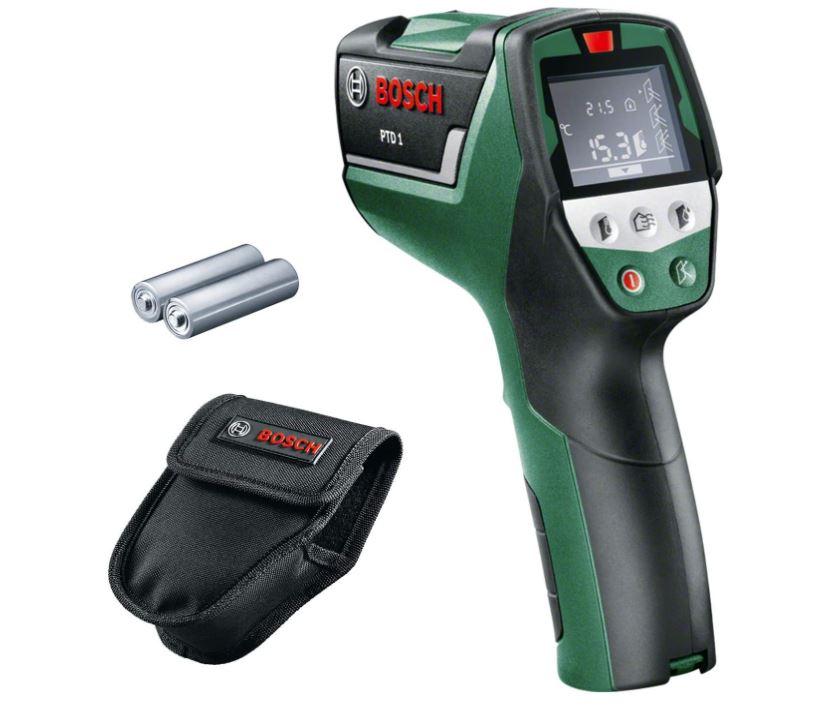 Bild zu Bosch Infrarot Thermometer PTD 1 (2x AA Batterien, in Schutztasche) für 73,83€ (VG: 93,52€)