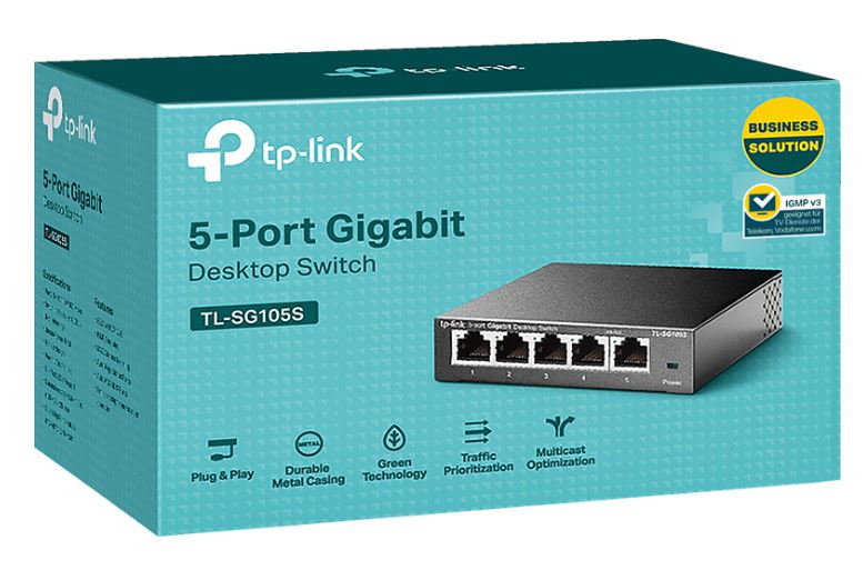 Bild zu TP-LINK TL-SG105S 5-PORT Gigabit Switch für 11€ bei Filialabholung (VG: 19,79€)