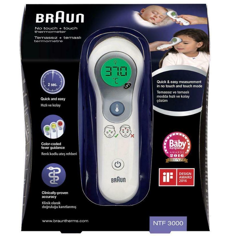 Bild zu Braun NTF 3000 No-Touch, Stirn-Fieberthermometer für 31,84€ (VG: 36,97€)
