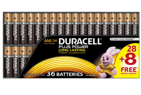 Bild zu DURACELL Plus Power AA oder AAA Batterie, Alkaline, 1.5 Volt 36 Stück für je 11€