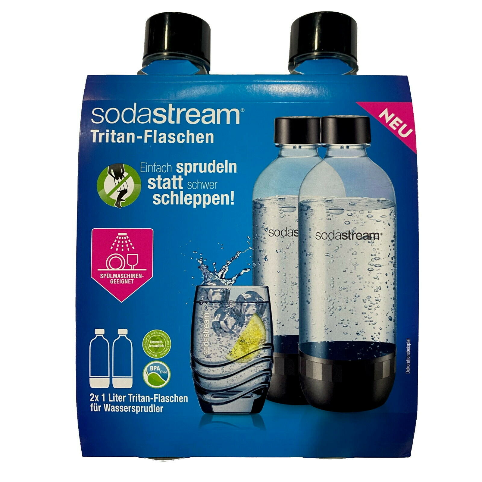 Bild zu Sodastream Trinkflasche DuoPack 2 x 1 Liter PET Ersatzflasche für 9,99€ (Vergleich: 13,95€)