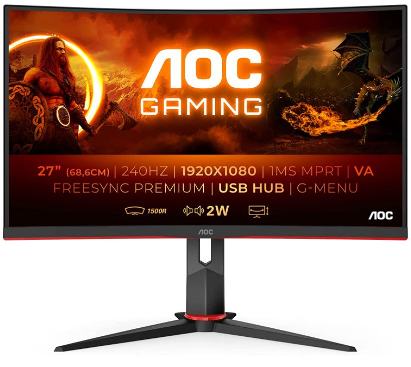 Bild zu AOC Gaming C27G2ZU (27″ FHD Curved Monitor, 240 Hz, 0.5ms, FreeSync Premium) für 199€