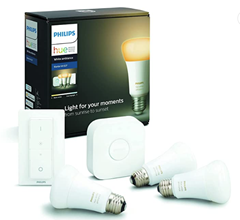Bild zu Philips Hue White Ambiance Starter Set 3xE27 LED Lampe BT +Bridge +Dimmschalter für 69,99€ (VG: 88€)