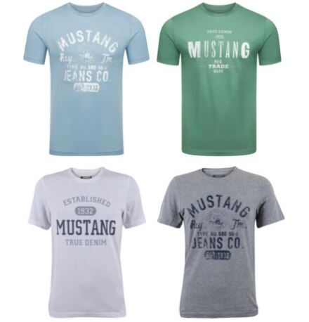 Bild zu 4er Pack Mustang Herren T-Shirt in verschiedenen Farben (Gr.: S – 3XL) für 49,95€ (VG: 71,80€)
