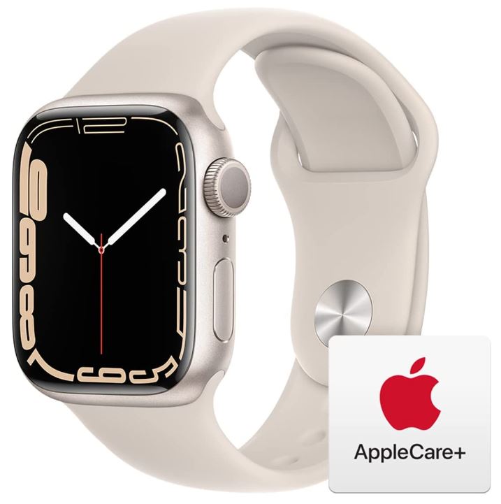 Bild zu Apple Watch Series 7 (GPS, 41mm) Sternenlicht inkl. 24 Monate Apple care plus für 389€ (VG: 478€)