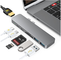 Bild zu USB C Hub für MacBook Pro / Air M1 2020/2019/2018, 7 in 2 USB-C Adapter mit 4K für 14,99€