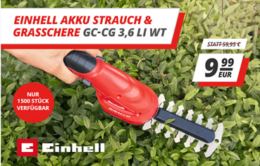 Bild zu Druckerzubehör: Akku Strauch- und Grasschere GC-CG 3,6 LI WT von Einhell für 9,99€ (ab 29,95€ Bestellwert) mitbestellbar