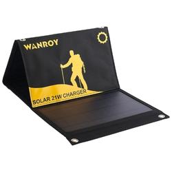 Bild zu WANROY 5V 21W Solar Panel (faltbar, USB, outdoor mit 2 Anschlüssen, 27,4 x 19,5 x 2cm) für 48,64€
