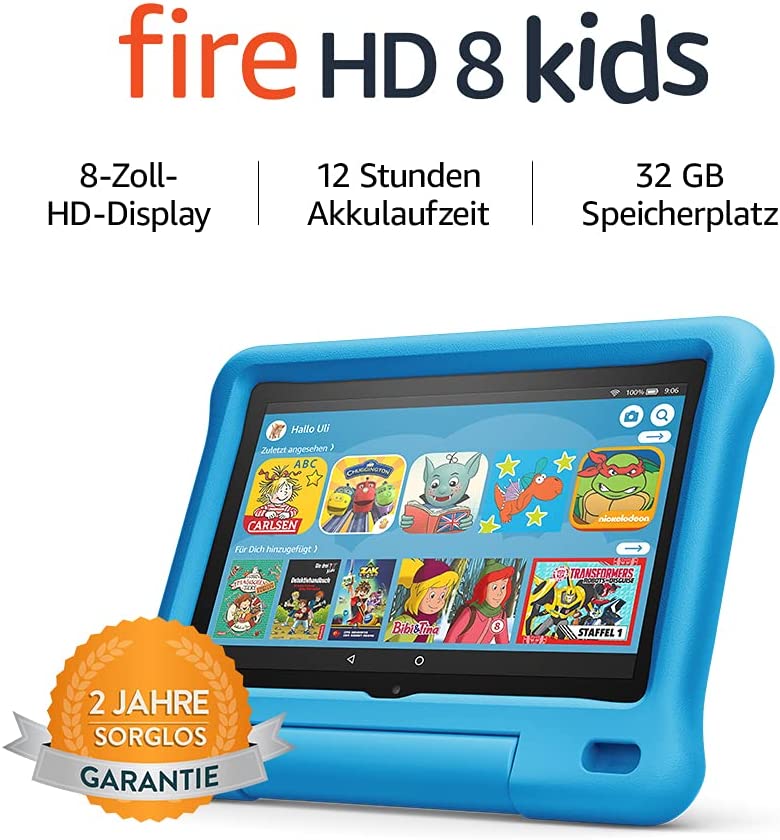 Bild zu 8 Zoll Fire HD 8 Kids-Tablet mit kindgerechter Hülle (32GB) für 59,99€ (Vergleich: 79,99€)
