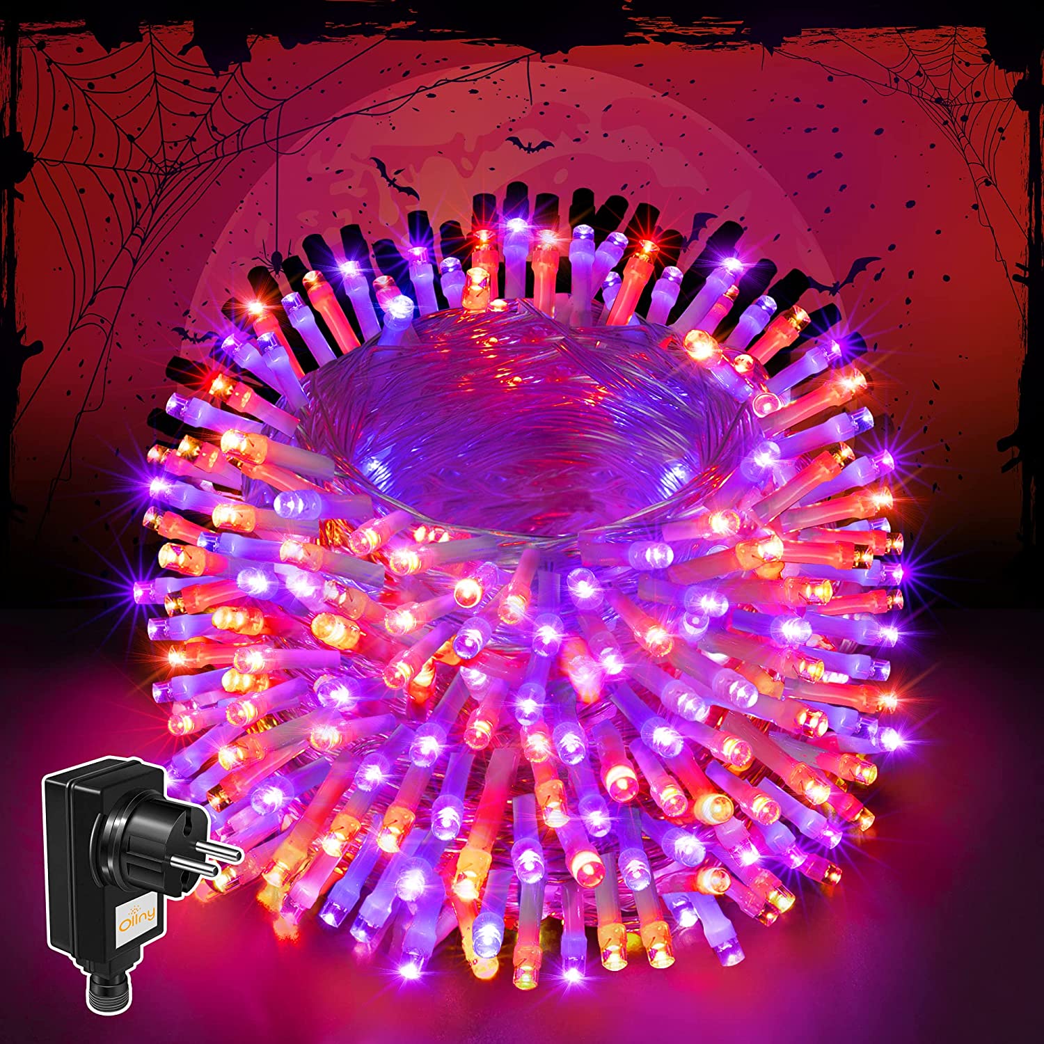Bild zu 30 Meter Ollny Halloween Lichterkette mit 300 LEDs für Außen und Innen für 12,49€