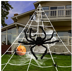 Bild zu GIGALUMI Halloween-Dekoration, großes Spinnennetz mit 88,9 cm großer Spinne für 17,59€