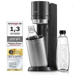 Bild zu SodaStream Wassersprudler DUO Umsteiger ohne CO2-Zylinder, 1x 1L Glasflasche und 1x 1L spülmaschinenfeste Kunststoff-Flasche für 64,99€