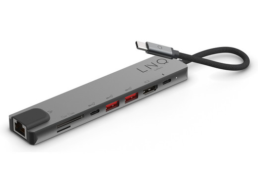 Bild zu Linq USB-C Pro Multiport-Hub 8 in 1 für 45,90€ (Vergleich: 63,98€)