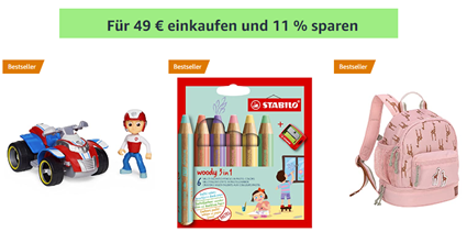 Bild zu Amazon: für 49€ Kinder-Produkte kaufen und 11% sparen