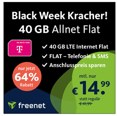 Bild zu [Knaller – endet morgen] 40 GB Telekom Allnet Flat für 14,99€ und ohne Anschlusspreis