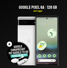 Bild zu [für junge Leute + Magenta DSL] Google Pixel 6a 128GB inkl. Google Chromecast für 4,95€ mit 20GB 5G/LTE Daten, SMS und Sprachflat im Telekom Magenta Tarif für 9,95€/Monat