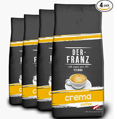 Bild zu [Prime Day] DER-FRANZ Crema Kaffee, Ganze Bohne, 1000 g (4er-Pack) für 25,64€ = 6,41€ pro Kilo