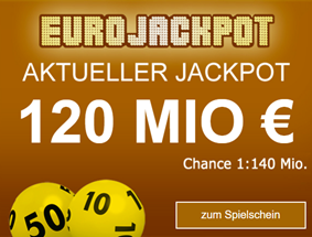 Bild zu 120 Millionen im EuroJackpot: 5€ Gutschein (ab 5€ einlösbar) bei Lottobay.de
