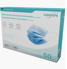 Bild zu 500 Stück EUROPAPA® Medizinisch Type IIR Maske für 8,49€