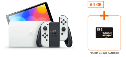 Bild zu Nintendo Switch (OLED Modell) inkl. 30€ Amazon.de Gutschein für 1€ mit 20GB Otelo LTE Daten, SMS und Sprachflat (Vodafone Netz) für 19,99€/Monat
