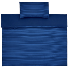 Bild zu Amazon Basics – Bettwäsche-Set, Mikrofaser, 135 x 200 cm, Leicht Mikrofaser, Königsblau, gestreift für 7,90€