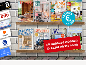 Bild zu Leserservice Deutsche Post: 8 Living-Magazine im Jahresabo mit erhöhter Prämie, so z.B. “zuhause wohnen” für 43,50€ mit bis zu 35€ Prämie