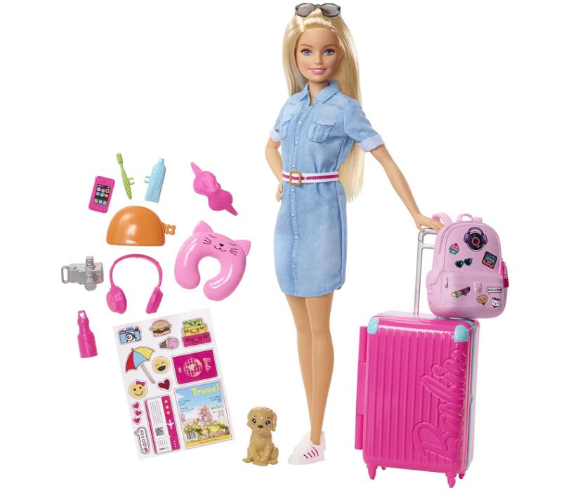 Bild zu Amazon Prime/Otto Up+: Barbie FWV25 – Barbie Travel Puppe (blond) mit Hündchen für 15,09€ (VG: 23,09€)