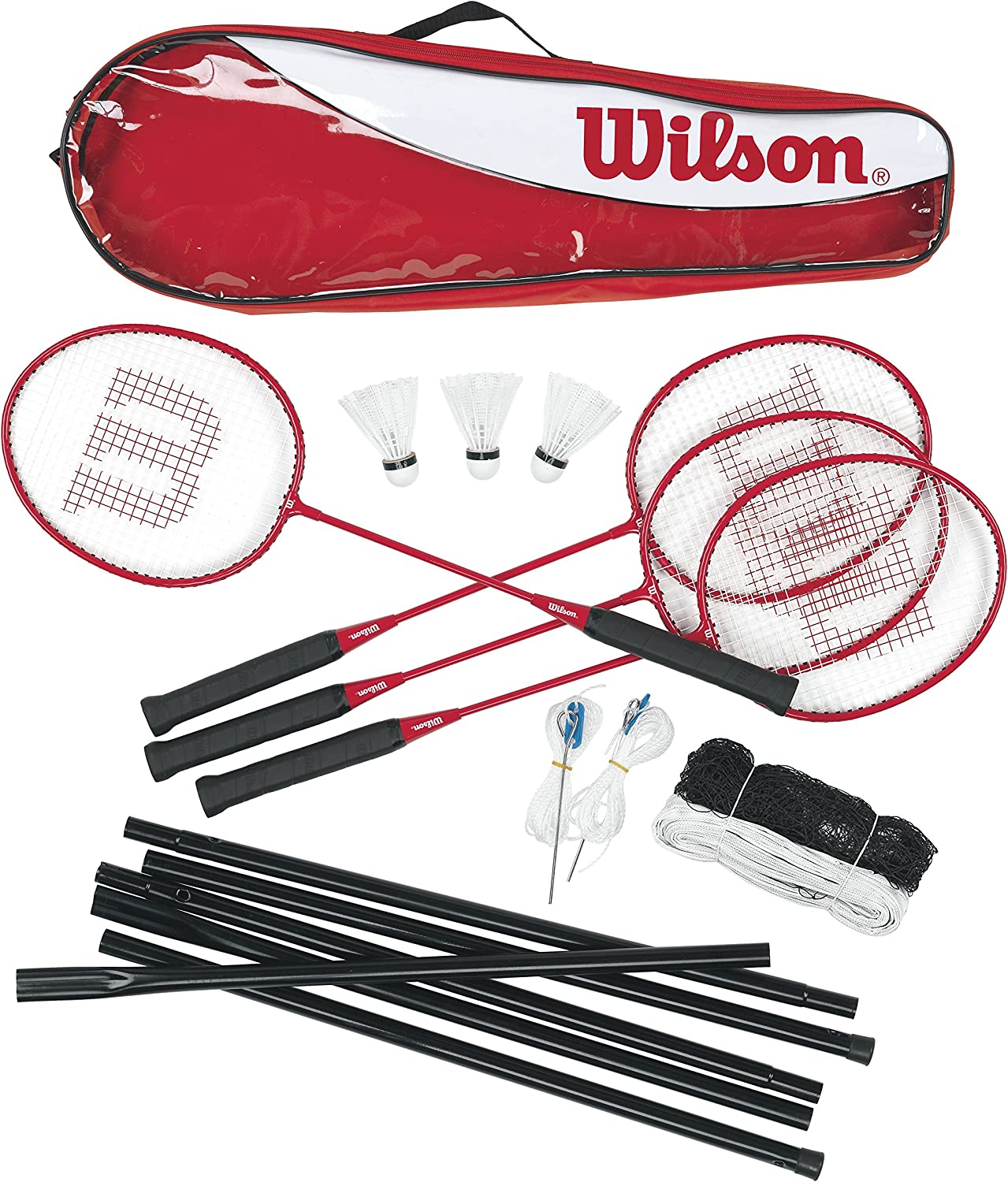 Bild zu Wilson Badminton-Set mit Tragetasche, Schlägern, Federbällen und Netz für 32€ (Vergleich: 44€)