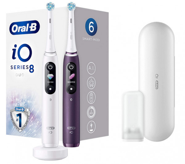 Bild zu Elektrische Zahnbürste Oral-B iO 8 mit Magnet-Technologie im Doppelpack für 193,95€ (Vergleich: 266,76€)