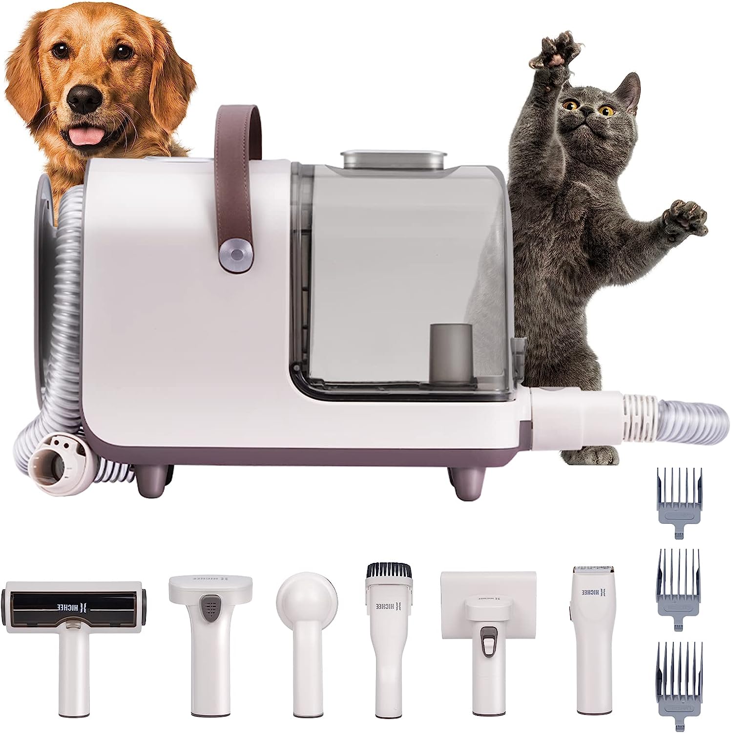 Bild zu HICHEE Hundeschermaschine mit Staubsauger, Hundbürste und Tierhaarstaubsauger für 109,99€