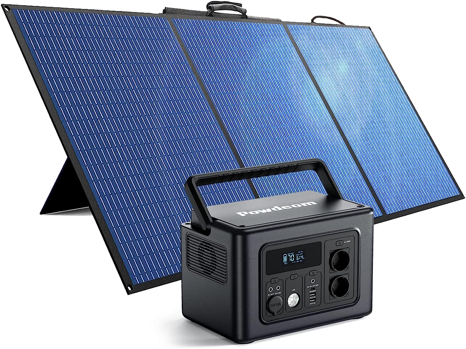 Bild zu Powdeom mobile Solar Powerstation mit 100 Watt Solarpanel für 549,99€
