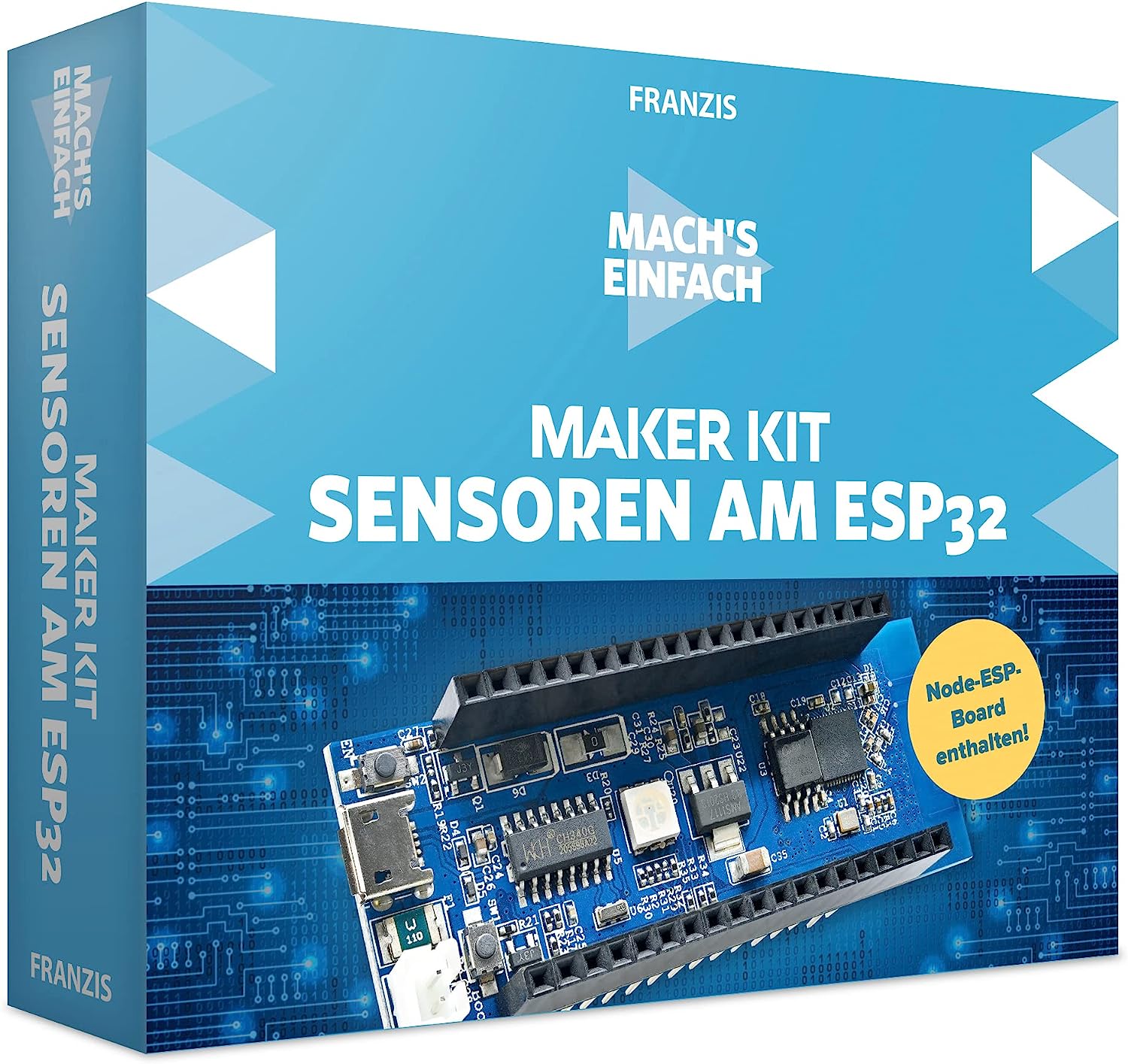 Bild zu Franzis Mach’s einfach Maker Kit Sensoren am ESP32 (67179) für 34,95€ (Vergleich: 79,93€)