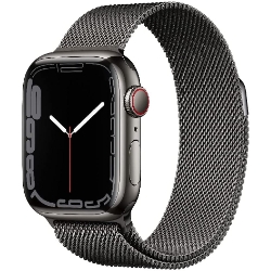 Bild zu Apple Watch Series 7 (GPS + Cellular, 41mm) Edelstahlgehäuse Graphit, Milanaise Armband für 529€ (VG: 599€)