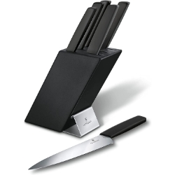 Bild zu Victorinox Swiss Modern Messerblock, 6-teilig, Buche, schwarz für 172,72€ (VG: 219,34€)