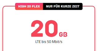 Bild zu Sparhandy: High 20 Flex Tarif mit 20GB LTE Daten, SMS und Sprachflat im Telekom Netz für 15€ – monatlich kündbar