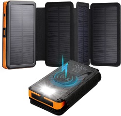 Bild zu 25.000mAh X-DRAGON Wireless Solar Powerbank mit 4 USB Typ-C Ausgängen für 32,99€