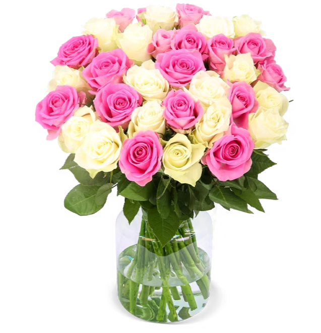 Bild zu Rosentrauß Candy Cotton mit 40 Rosen (40cm) für 26,98€