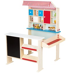 Bild zu Playtive Holz Kaufladen mit Markise und Angebotstafel für 31,94€ (Vergleich: 57,94€)