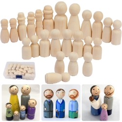 Bild zu 24 Rohholz-Figurenkegel / Spielfiguren aus Holz zum selber bemalen für 8,39€