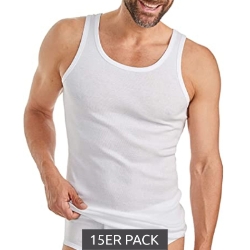 Bild zu 15er Pack LeGiorgio Herren Achsel-Hemd (Baumwolle, Feinripp, Weiß) (Gr.: XL – 3XL) für 33,33€ (VG: 48,71€)