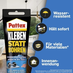 Bild zu Pattex Montagekleber „Kleben statt Bohren“, Wasserresistent, 340g für 8,95€ (VG: 12,94€)