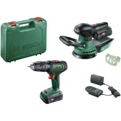 Bild zu Bosch Home & Garden Elektrowerkzeug-Set inkl. 2 Akkus 2,0 Ah/18V und Ladegerät für 121,95€ (VG: 193,03€)