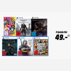 Bild zu MediaMarkt & Amazon: 3 Spiele für 49€ – PS5, PS4, XBox Series & One und Nintendo Switch