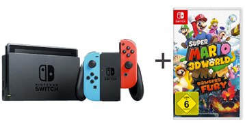 Bild zu NINTENDO Switch Neon-Rot/Neon-Blau + Super Mario 3D World + Bowser’s Fury für 269,99€