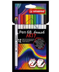 Bild zu STABILO Pen 68 brush Premium-Filzstift mit Pinselspitze (12er) für 12,15€ (VG: 14,94€)
