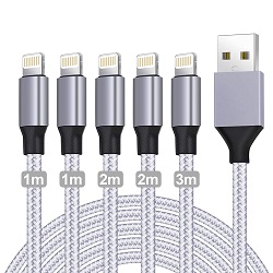 Bild zu 5er Pack MFi zertifizierte Apple Ladekabel in unterschiedlichen Längen für 6,49€